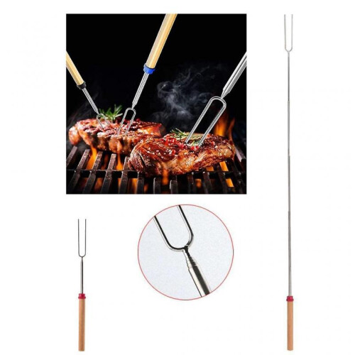 4pcs Extendable Marshmallows Roasting Stick BBQ Tools Stainless Steel Forks 1