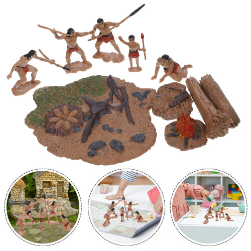 1Conjunto Figurinas Miniaturas Primitivos Decoração Variada 2
