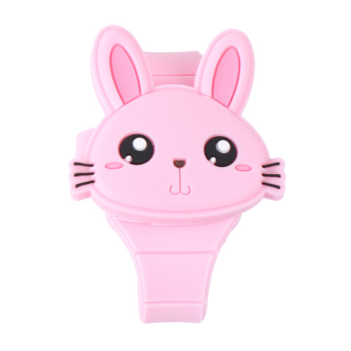Relógio De Silicone Com Led De Coelho Rosa