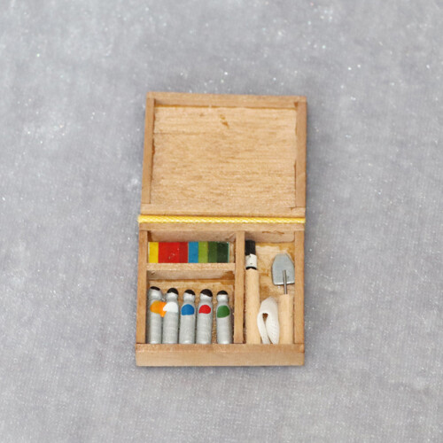 1pc Funny Mini Paint Box Model Tabletop Mini Toy Decorative Scene Prop 2