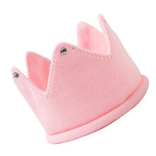 Adorable Baby Winter Warm Knitted Crown Hat Headband Pink