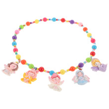 Beaded Necklace With Mermaid Charm For Little Girls