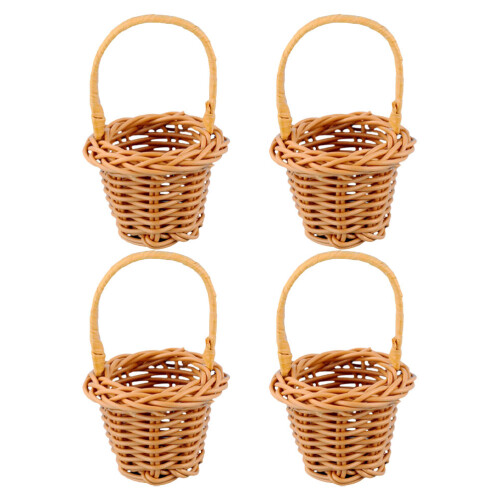 8 Pezzi Tote in Rattan Mini Decorativo Da Te