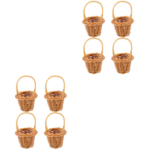 8 Pezzi Tote in Rattan Mini Decorativo Da Te 2