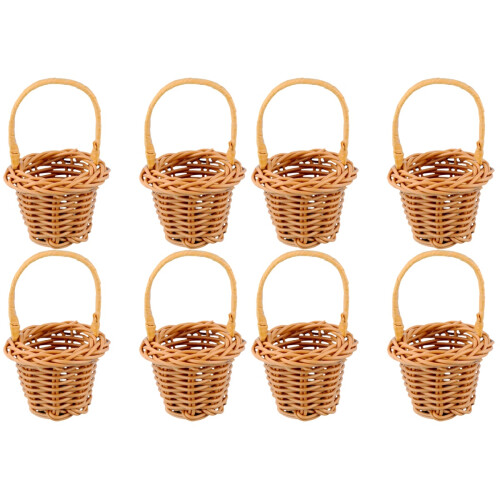 8 Pezzi Tote in Rattan Mini Decorativo Da Te 1