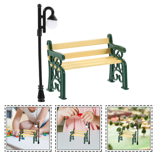 Set In Miniatura Con Lampioni E Pali Per Giardino 2