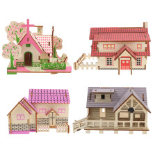 12 Pcs Wood 3D Puzzle Wooden Craft DIY Model Cabin Kit For Adults