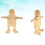 2 Pezzi Robot In Legno Con Articolazioni Per Bambini (Beige) 8