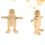 2 Pezzi Robot In Legno Con Articolazioni Per Bambini (Beige) 5