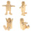 2 Pezzi Robot In Legno Con Articolazioni Per Bambini (Beige) 4
