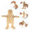 2 Pezzi Robot In Legno Con Articolazioni Per Bambini (Beige) 3