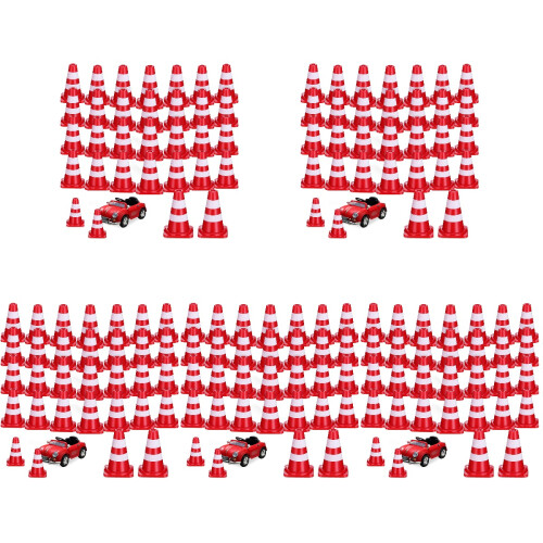 150 Pcs Mini Traffic Cones Tiny Road Safety Models Decorations 1