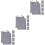 3Pcs Compact Grey Travel Electronic Organizer Bag Cable Storage Pouch 7