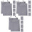 3Pcs Compact Grey Travel Electronic Organizer Bag Cable Storage Pouch 5