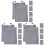 3Pcs Compact Grey Travel Electronic Organizer Bag Cable Storage Pouch 4