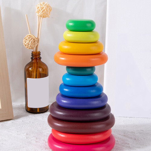 12Pcs Creative Stacked Stone Toys Cobblestone Building Blocks Educational 2