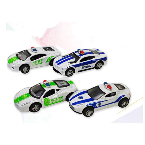 4Pcs Simulation Pull Back Mini Police Car Model Toy For Kids 2