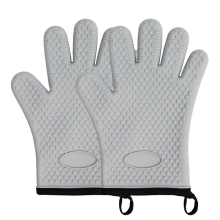 Dual-layer Design Oven Mitts, Waterproof Silicone Gloves with Flexible Long Cuff, Comfortable Insulating Fabric, Fire Resistant, Heat Proof for Kitche