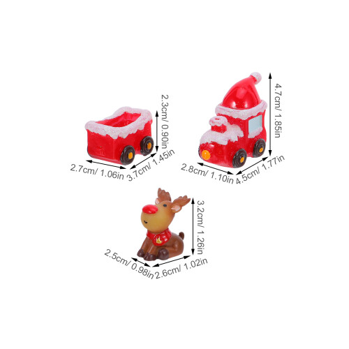 5 Conjuntos De De Natal Com Miniaturas De Rena Resina 2