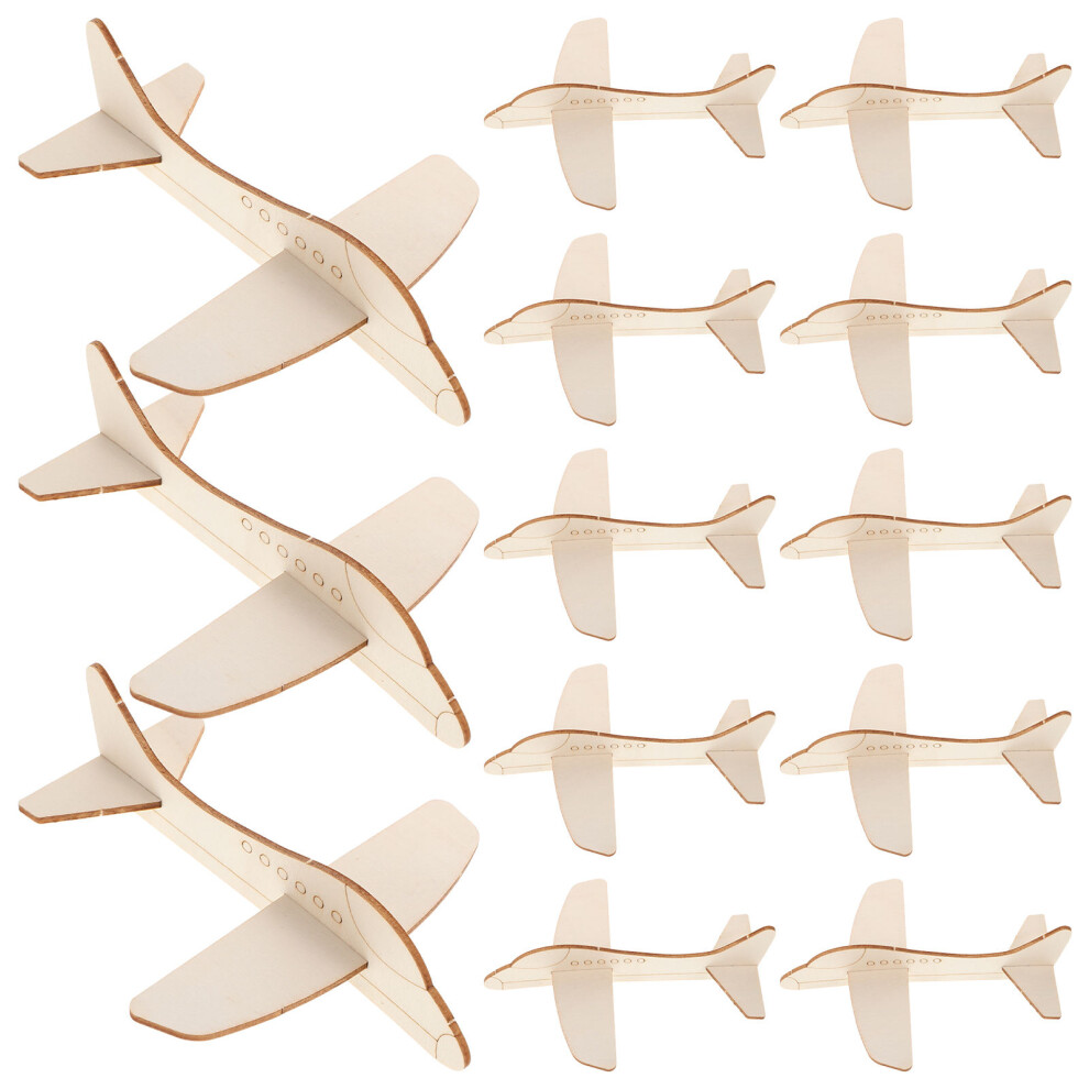 40 Sztuk Mini Drewniane Samoloty Diy Do Zabawy Dla Dzieci-image