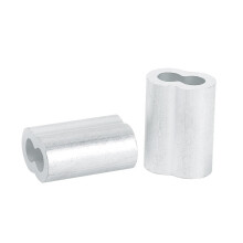 Aluminum Wire Crimp Sleeves Double Hole Wire Rope Clamp Silver M5 Multiple Sizes