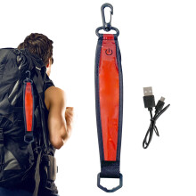 Safety Reflector Pendant LED Lights Red Visibility Reflective Pendant For Backpack And Bike Gear