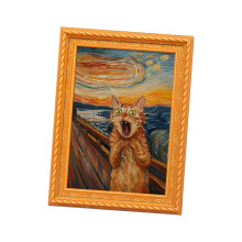 Artistic Refrigerator Magnet Cats Small Oil Painting-SCE0434