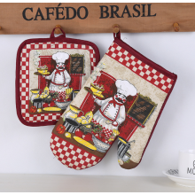Vintage Design Kitchen Linen Set, Heat Resistant Pot Holders & Oven Mitt, Unique Vintage Design Kitchen Towels Value Pack for Wide Application, Ea