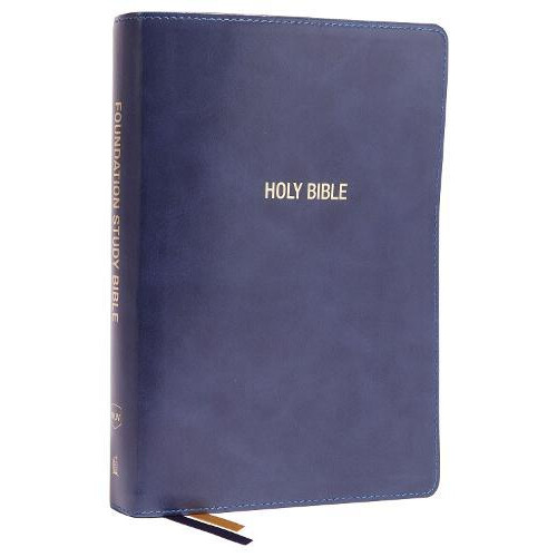 NKJV Foundation Study Bible Large Print Leathersoft Blue Red Letter Th