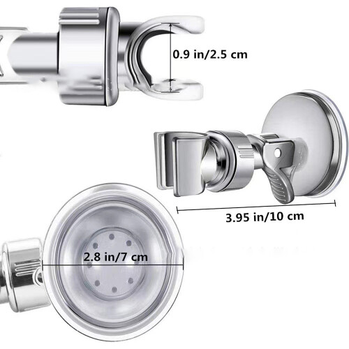 Shower Head Holder, Removable Design Suction Cup Bracket, Adjustable to Any Angle, Vacuum Adsorption for Smooth Surfaces, ABS Plastic Material, Heavy 1