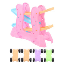 Pink Kids Race Track Toy Plastic Gliding Car Ramp Educational Play