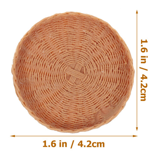 2Pcs Mini Woven Tray For Mini House Bread Fruit Basket 1