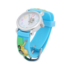Creative Cartoon Engineering Vehicle Quartz Watch For Kids Blue