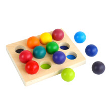 1Pc Wooden Rainbow Sorting Board Toy For Kids Color Cognitive Game