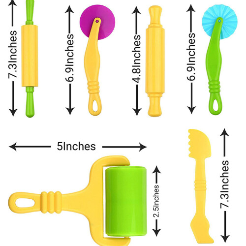 6Pcs Diy Handheld Roller Plastic Clay Dough Tool For Kids Craft 1