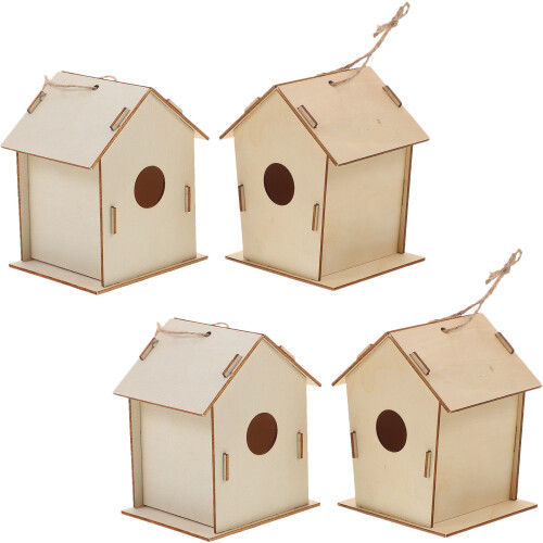 4 Casette In Legno Non Verniciate Per Bambini E Lavoretti 2