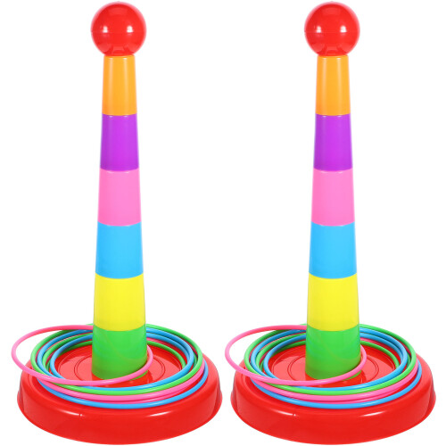 2 Sets Stacking Cups With Throwing Circles For Kids Activity 1