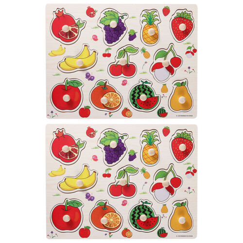 2 Set Puzzle Bambini Con Frutta Educativo 1