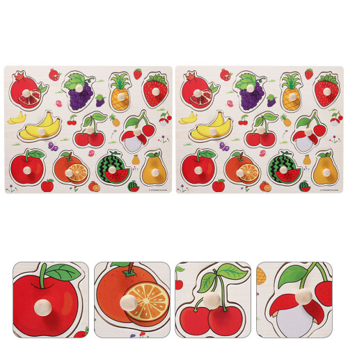 2 Set Puzzle Bambini Con Frutta Educativo 2