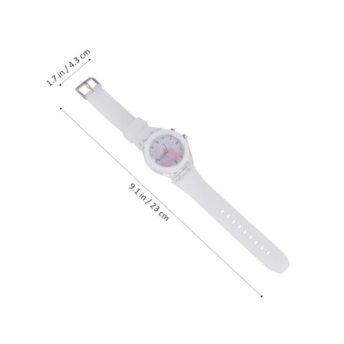 1Pc Kids Watch Candy Color Luminous Plastic Peach Pattern 1