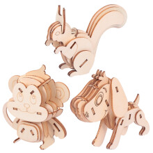 3 3D Legno Animale Puzzle Kit Giocattoli Educativi