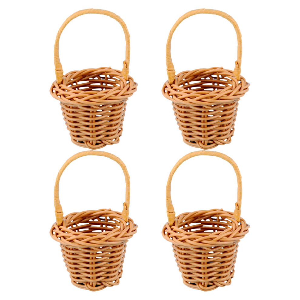 8 Sztuk Miniaturowe Torebki Z Plecionki Diy RęCznie Robione Koszyki-image
