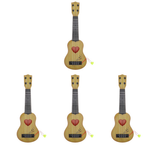 4 Pezzi Mini Strumenti Musicali Imitazione Ukulele 4 Corde 44 Cm 2