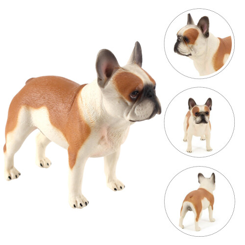 Estátua De Cachorro Plástico Com Design Ornamental 2