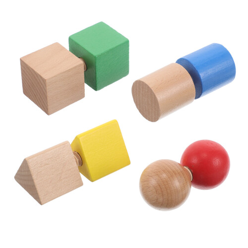 Set Geometrico In Legno Con Viti E
