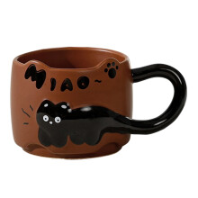 Tasses en céramique sur le thème des animaux, en forme de-brun