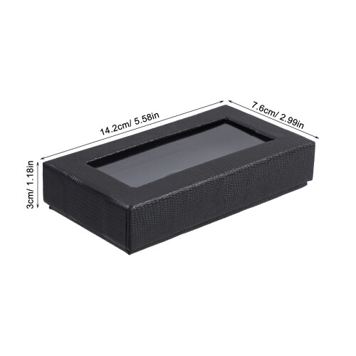 4Pcs Durable Bow Tie Boxes Black with Clear Window for Men Packaging 1