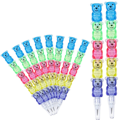 10Pcs Stackable Bear Shaped Pencils For Kids Student Replacement