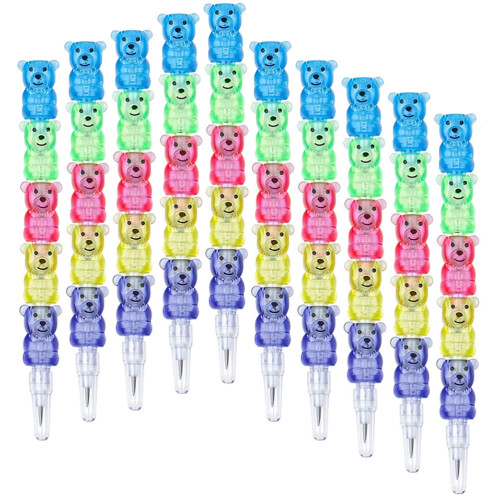 10Pcs Stackable Bear Shaped Pencils For Kids Student Replacement 2