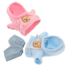 5 Conjuntos Roupa Pelúcia Mini Urso: Moletom E Calças Para 20 Cm